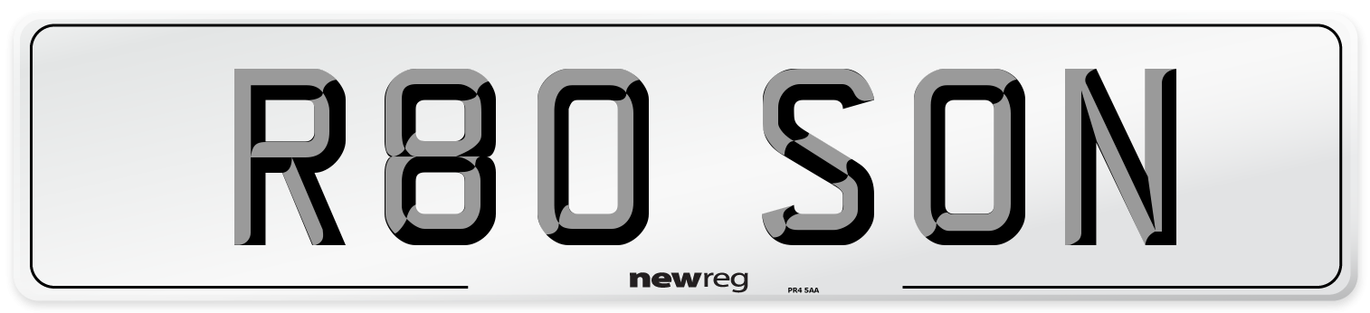 R80 SON Number Plate from New Reg